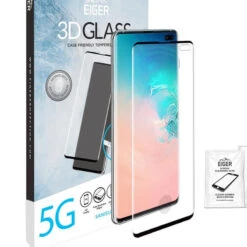 Eiger - Galaxy S10 5G Protection écran 3D GLASS CF -Mobilemania Magasin protection ecran verre trempe eiger 3d glass cf samsung galaxy s10 5g 3