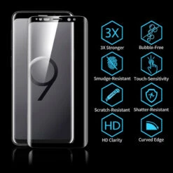 Protection écran Verre Trempé Intégrale ESR Avec Contour Samsung Galaxy S9 Noir