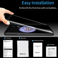 Protection écran Verre Trempé Intégrale ESR Avec Contour Samsung Galaxy S9 Plus Noir -Mobilemania Magasin protection ecran verre trempe integrale esr avec contour samsung galaxy s9 plus noir 7